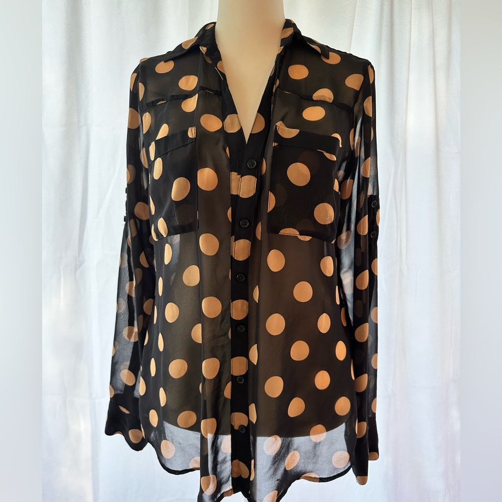 Portofino polka dot dress shirt from Express
